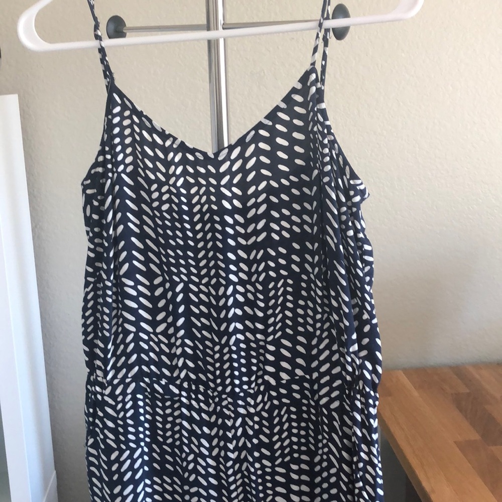 Navy and white romper